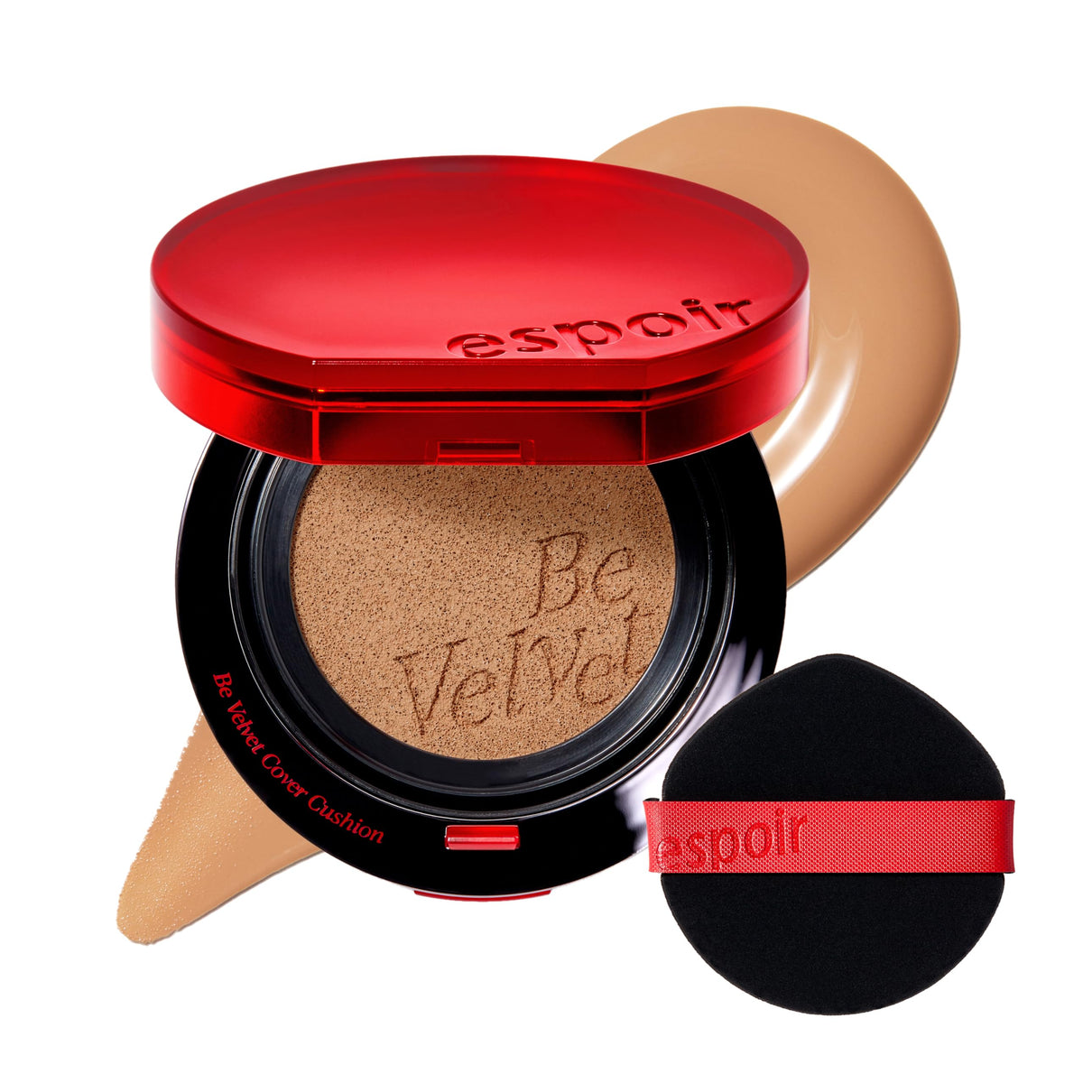 ESPOIR Be Velvet Cushion Foundation #23 Beige | Quick and Easy Coverage with Long-lasting Color by Zero Oxidation, Velvety Smooth Finish & Lightweight Formula, Vegan, Korean Makeup, 0.46 oz