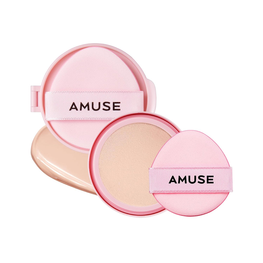 AMUSE SEOUL Dew Power Vegan Cushion Foundation Refill (01 PURE REFILL) - Semi Glow, Full Coverage, Dewy Finish, Long Lasting, Lightweight, Smooth Radiant Skin, Vegan, Korean Beauty Makeup