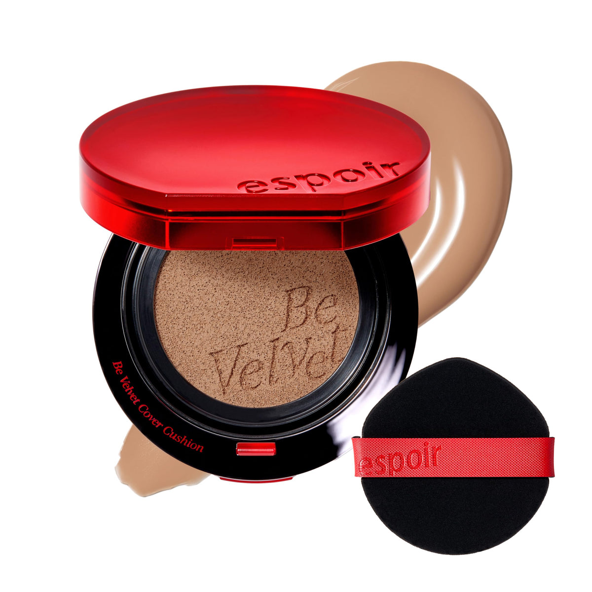 ESPOIR Be Velvet Cushion Foundation #23 Beige | Quick and Easy Coverage with Long-lasting Color by Zero Oxidation, Velvety Smooth Finish & Lightweight Formula, Vegan, Korean Makeup, 0.46 oz