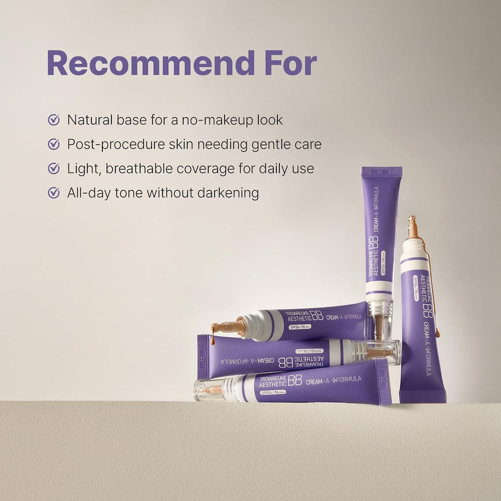 TROIAREUKE Aesthetic BB Cream A+ Formula for Oily Skin (21 Beige), K-Beauty