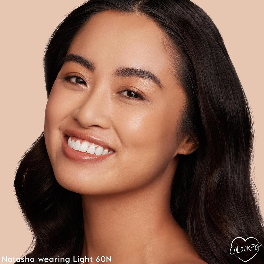 ColourPop Pretty Fresh Liquid Foundation - Hydrating Foundation with Medium, Buildable Coverage & a Natural Finish - Enriched with Hyaluronic Acid & Coconut Water - Light 60N (1 oz)