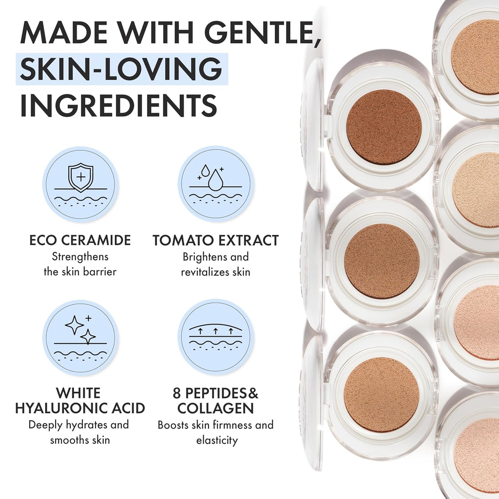 AMUSE SEOUL Ceramic Skin Perfector Cushion Foundation (02 VANILLA), Flawless Coverage, Semi Matte Glow, Long Lasting, Lightweight Satin Finish, Vegan, Korean Beauty Makeup (15g)