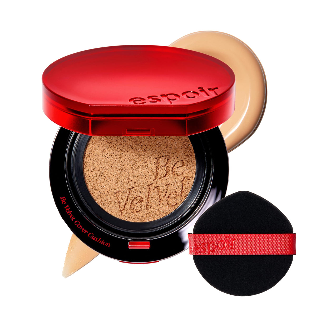 ESPOIR Be Velvet Cushion Foundation #23 Beige | Quick and Easy Coverage with Long-lasting Color by Zero Oxidation, Velvety Smooth Finish & Lightweight Formula, Vegan, Korean Makeup, 0.46 oz