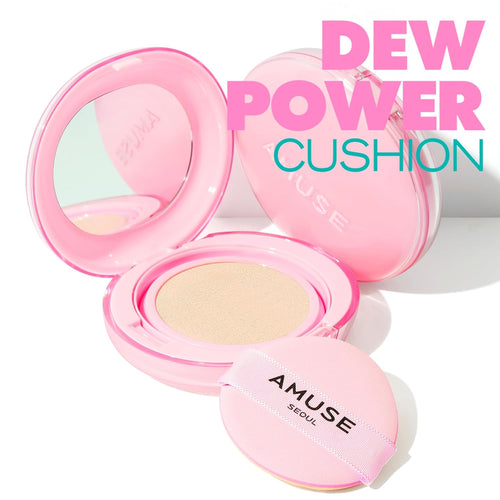 AMUSE SEOUL Dew Power Vegan Cushion Foundation Refill (01 PURE REFILL) - Semi Glow, Full Coverage, Dewy Finish, Long Lasting, Lightweight, Smooth Radiant Skin, Vegan, Korean Beauty Makeup