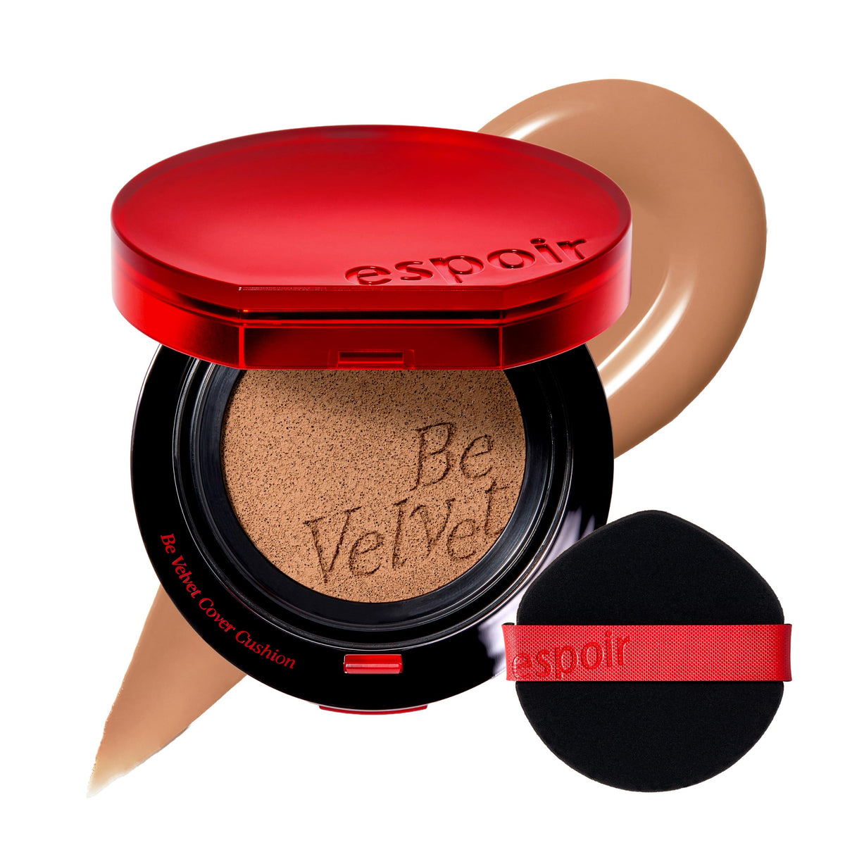 ESPOIR Be Velvet Cushion Foundation #23 Beige | Quick and Easy Coverage with Long-lasting Color by Zero Oxidation, Velvety Smooth Finish & Lightweight Formula, Vegan, Korean Makeup, 0.46 oz