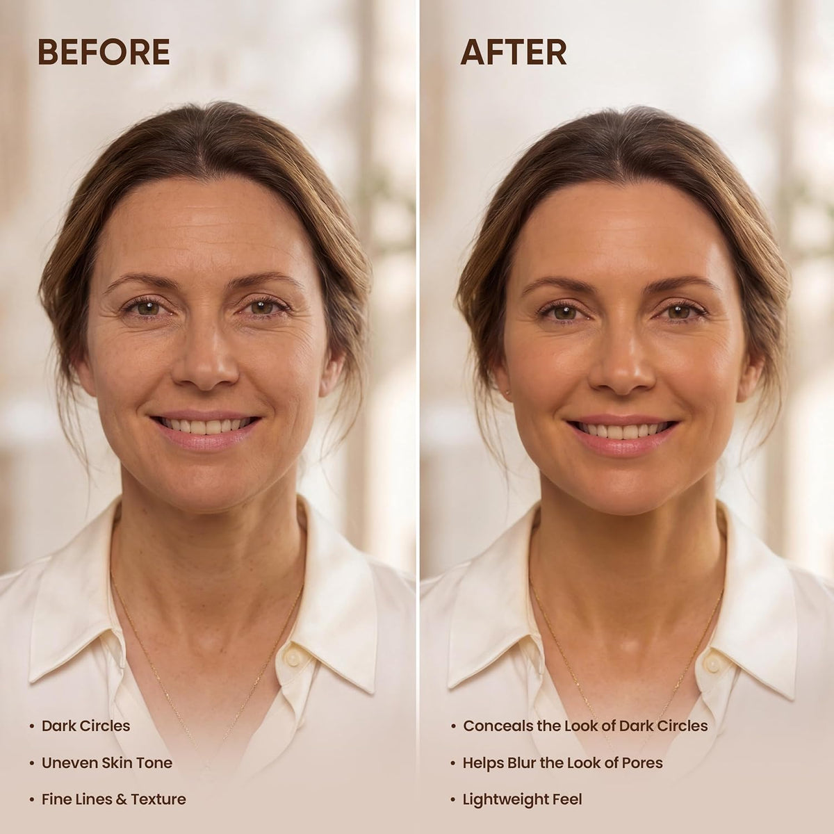 LUVIE Glow Foundation for Mature Skin - Cushion Foundation - Warm
