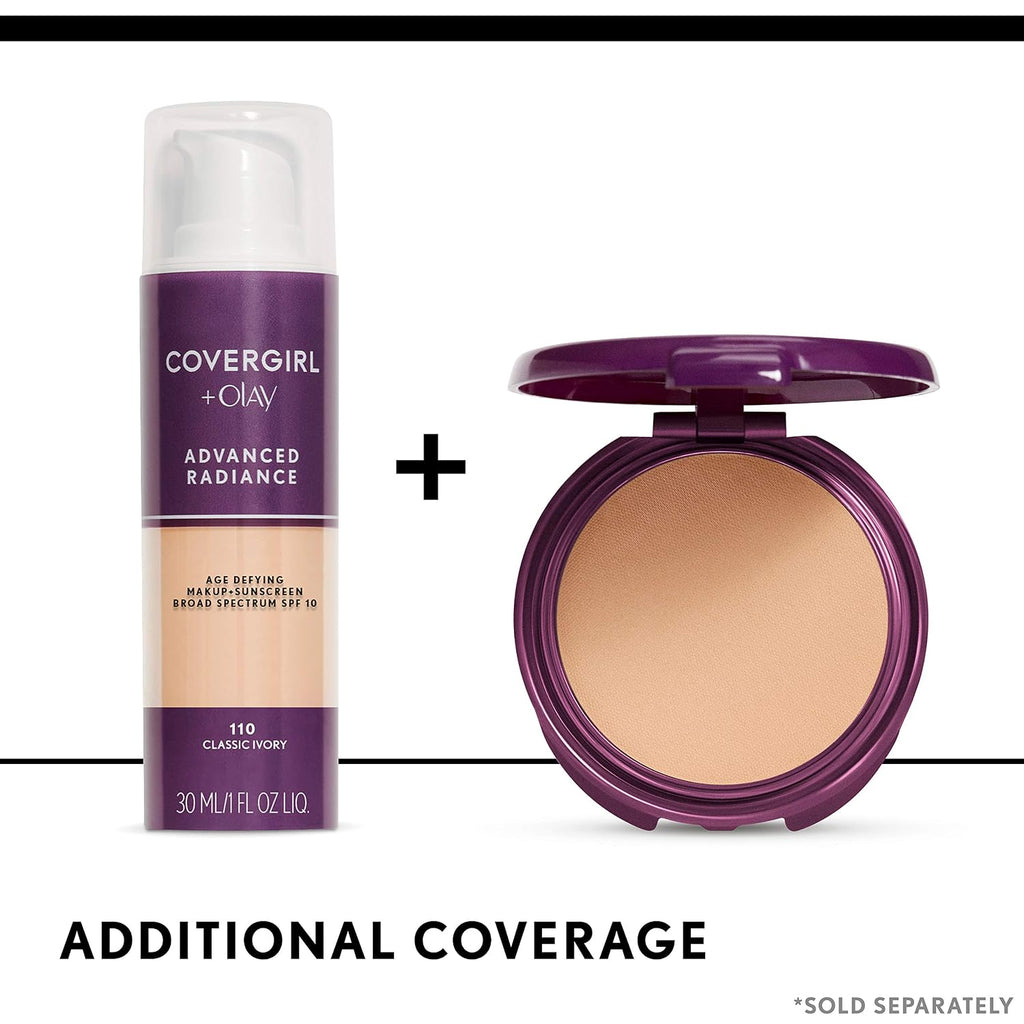 COVERGIRL Advanced Radiance Age-Defying Liquid Foundation Makeup | Anti-Aging, Age-Defying Formula, Buildable Coverage (Packaging May Vary) | 110 Classic Ivory | 1 fl oz (Pack of 1)