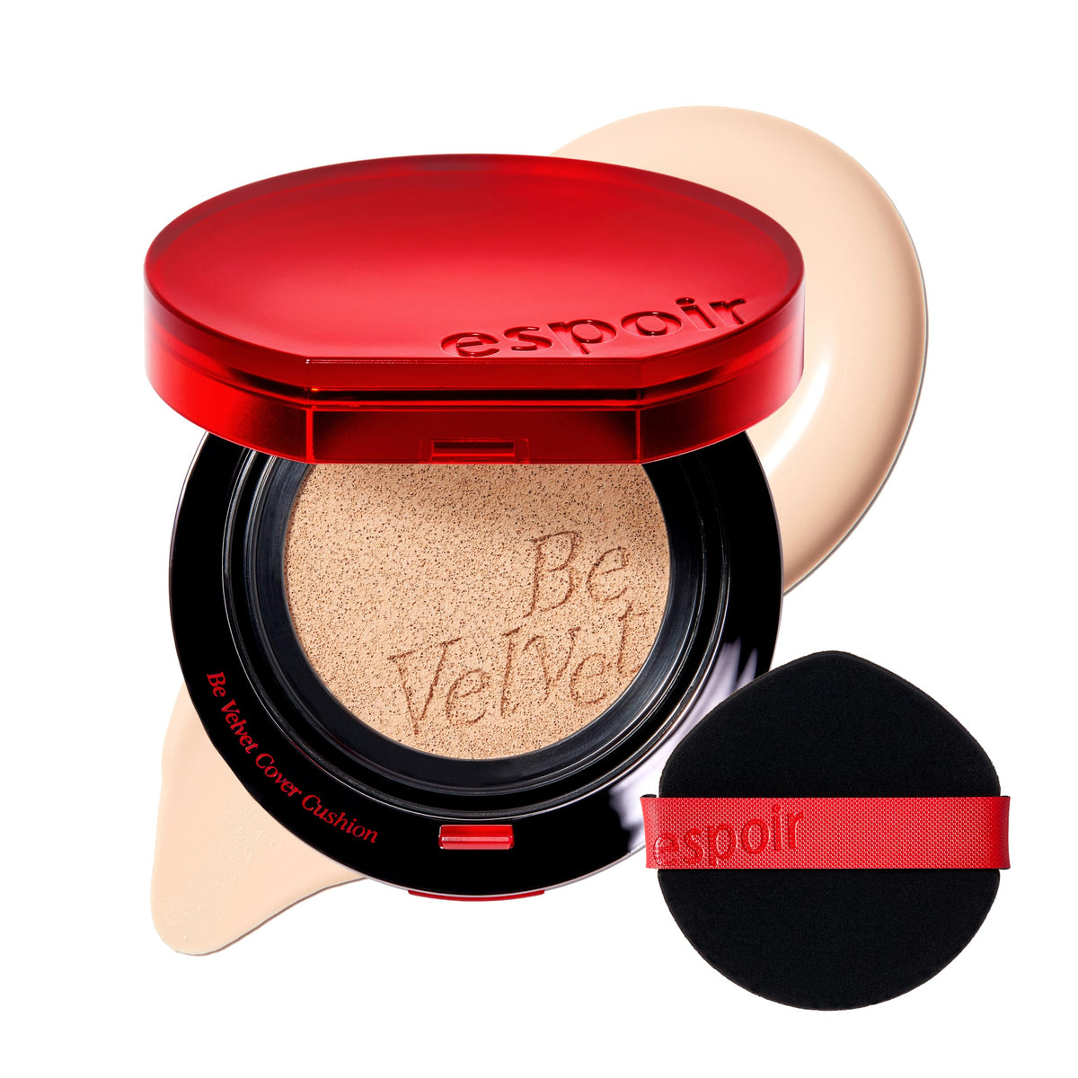 ESPOIR Be Velvet Cushion Foundation #23 Beige | Quick and Easy Coverage with Long-lasting Color by Zero Oxidation, Velvety Smooth Finish & Lightweight Formula, Vegan, Korean Makeup, 0.46 oz