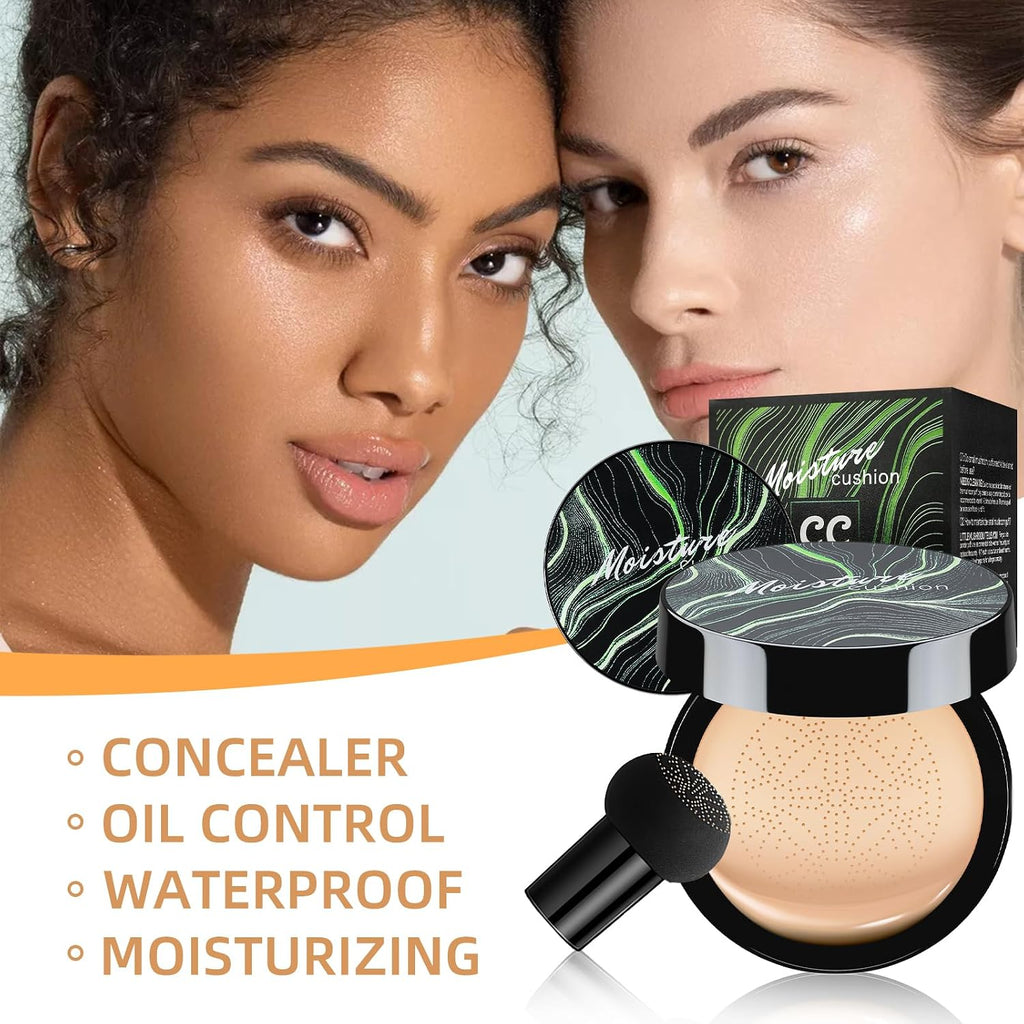 Cushion Foundation for Women CC Cream Concealer Waterproof Buff Beige