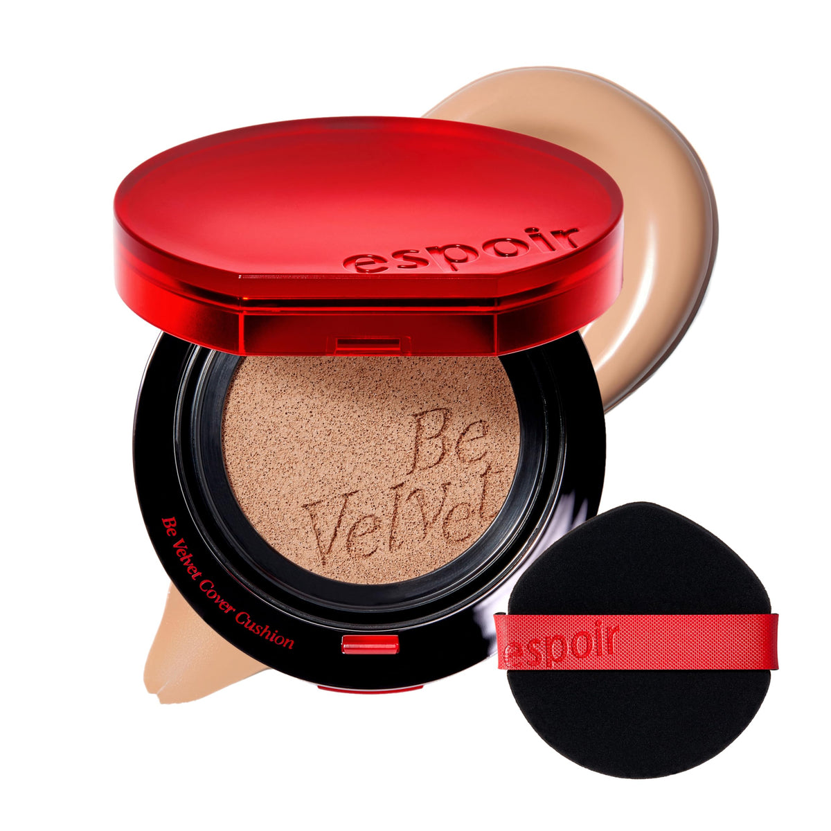 ESPOIR Be Velvet Cushion Foundation #23 Beige | Quick and Easy Coverage with Long-lasting Color by Zero Oxidation, Velvety Smooth Finish & Lightweight Formula, Vegan, Korean Makeup, 0.46 oz