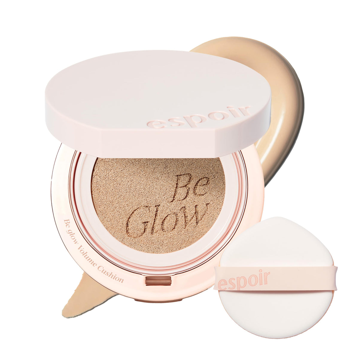 Espoir Be Glow Volume Cushion Foundation #23 Beige | Dewy & Radiant Finish for Long-Lasting Hydration, Quick and Easy Coverage, Lightweight Formula, Vegan, Korean Makeup, 0.46 oz