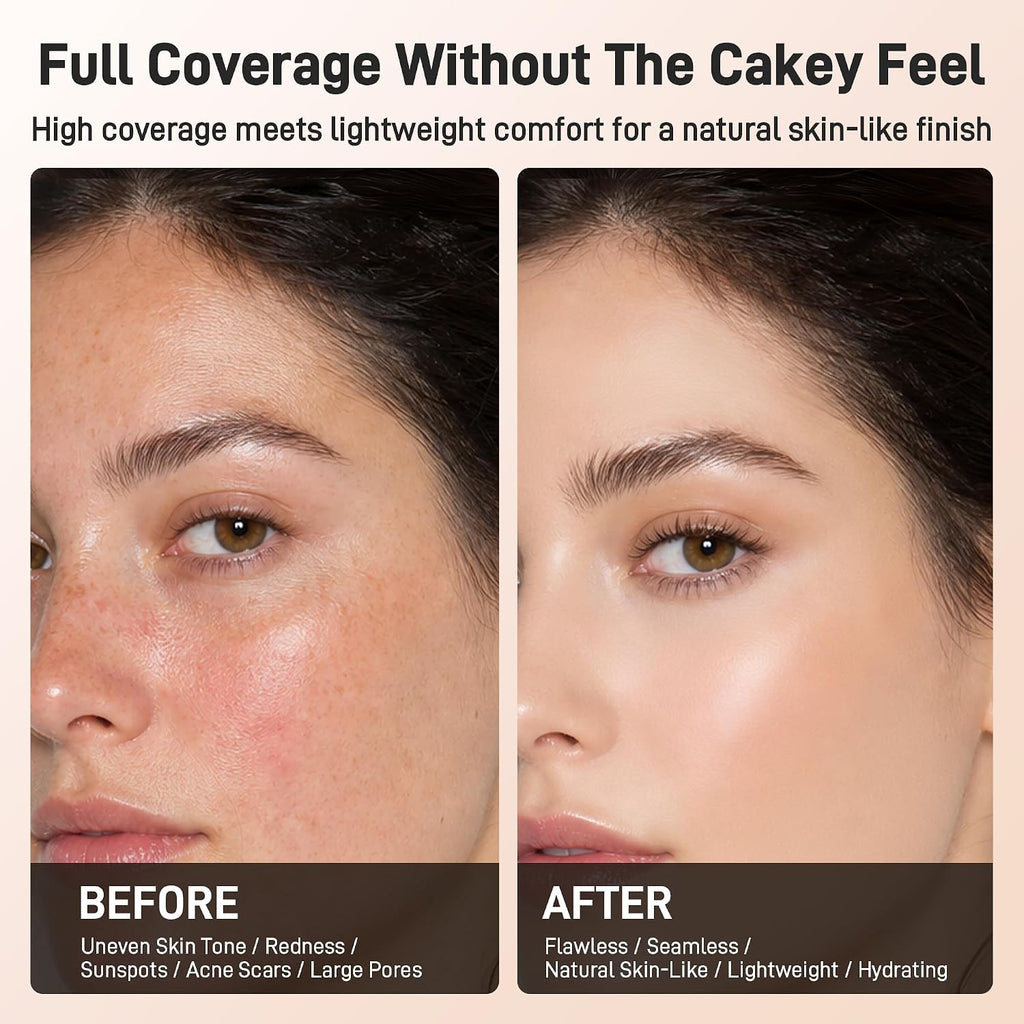 Matte Foundation For Oily Skin Full Coverage Lightweight Face Makeup 1.23oz