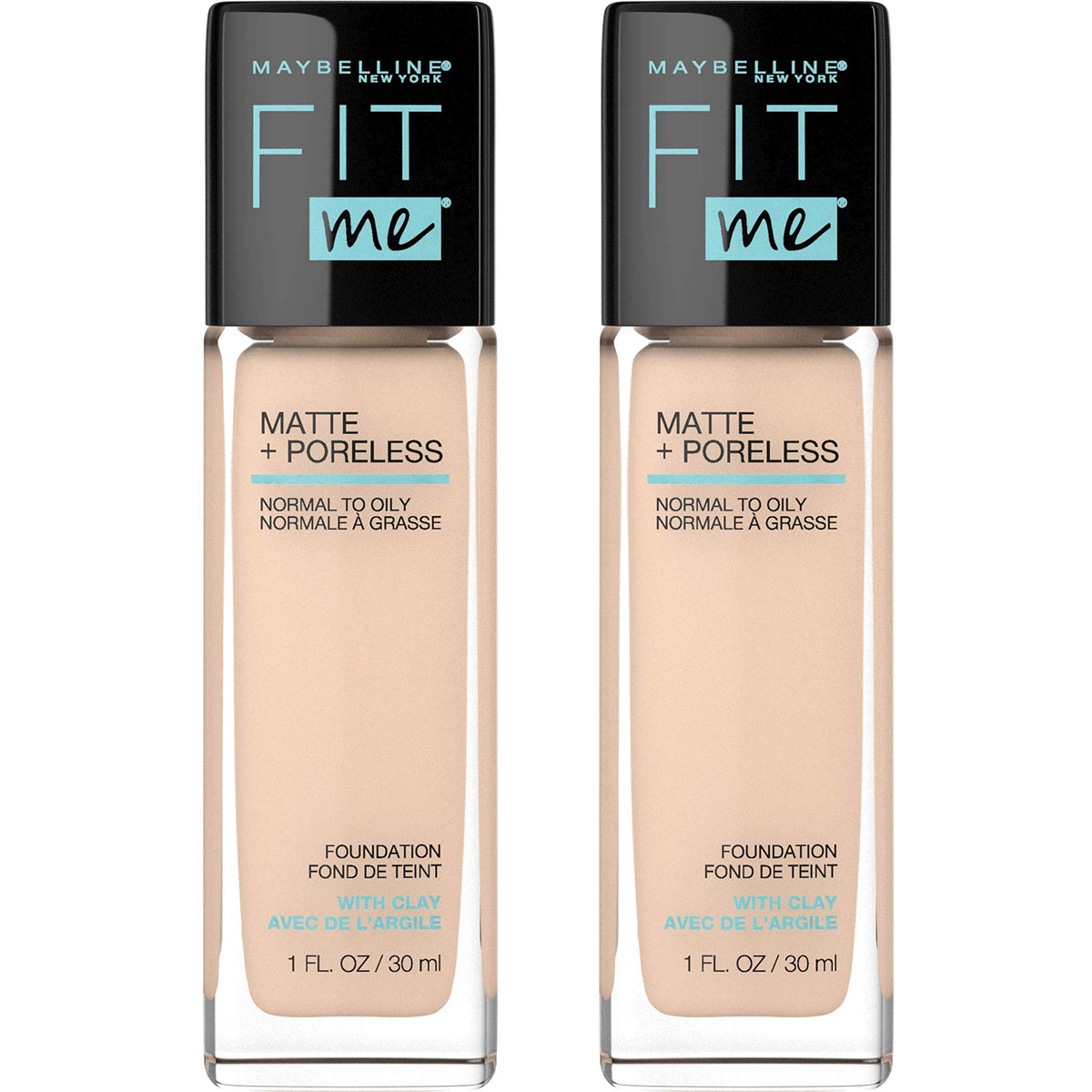 Maybelline Fit Me Matte + Poreless Liquid Oil-Free Foundation Makeup, Coconut, 1 Count (Packaging May Vary)