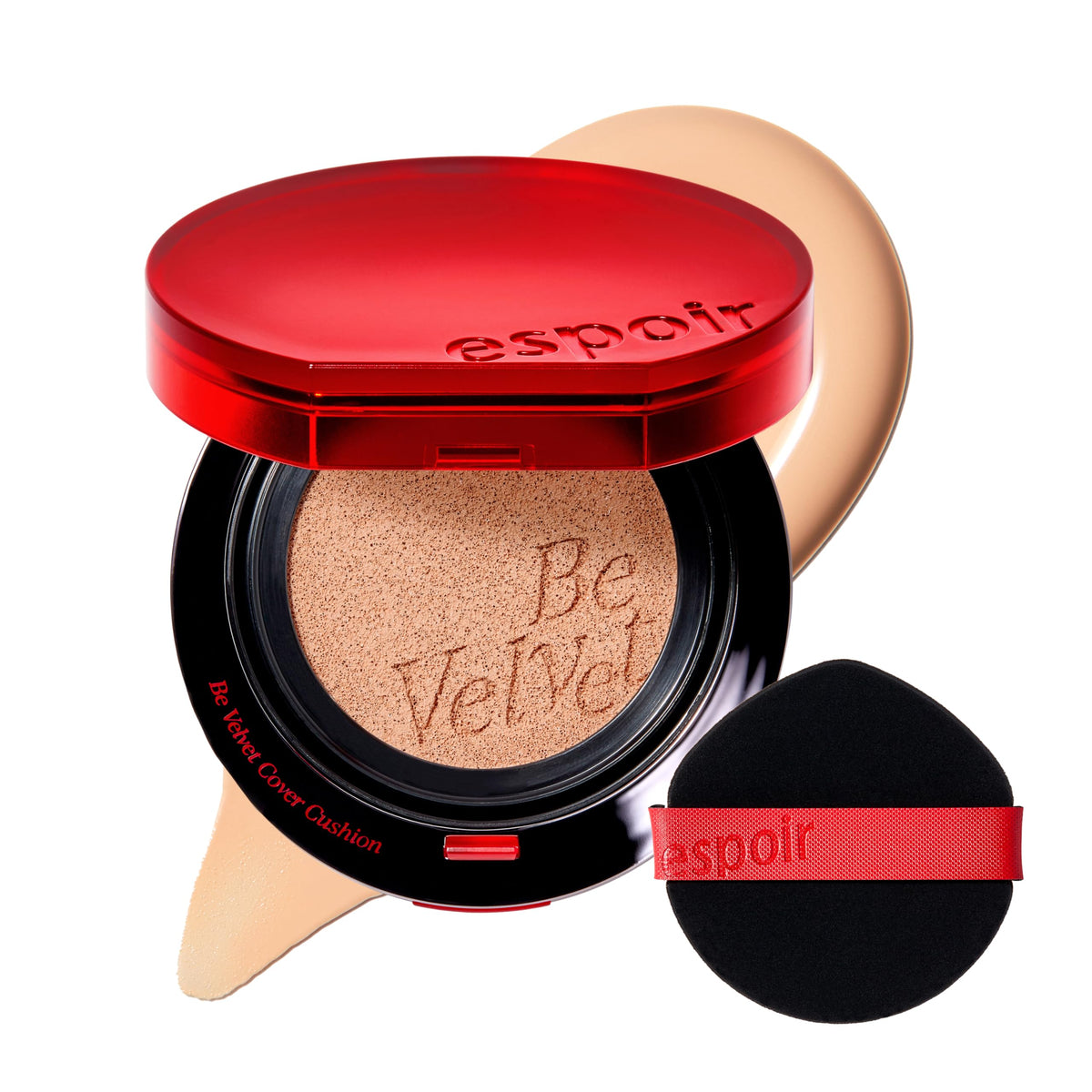 ESPOIR Be Velvet Cushion Foundation #23 Beige | Quick and Easy Coverage with Long-lasting Color by Zero Oxidation, Velvety Smooth Finish & Lightweight Formula, Vegan, Korean Makeup, 0.46 oz