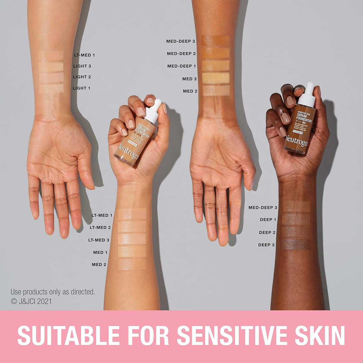 Neutrogena Sensitive Skin Serum Foundation, Light 02, 1 oz