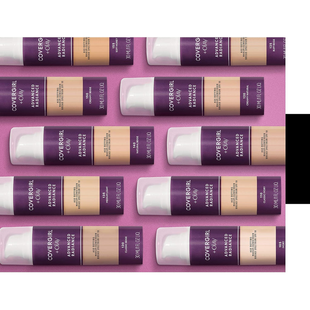 COVERGIRL Advanced Radiance Age-Defying Liquid Foundation Makeup | Anti-Aging, Age-Defying Formula, Buildable Coverage (Packaging May Vary) | 110 Classic Ivory | 1 fl oz (Pack of 1)