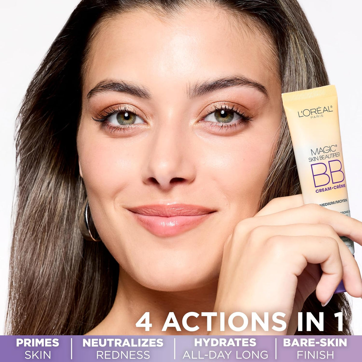 L'Oreal Paris Magic BB Cream, Hydrating Skin Beautifier & Color Changing Foundation, Light Coverage, Medium, 1 fl oz.